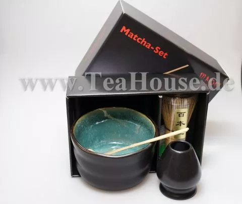 Matcha Premium Set - t�rkisblau/schwarz Schale