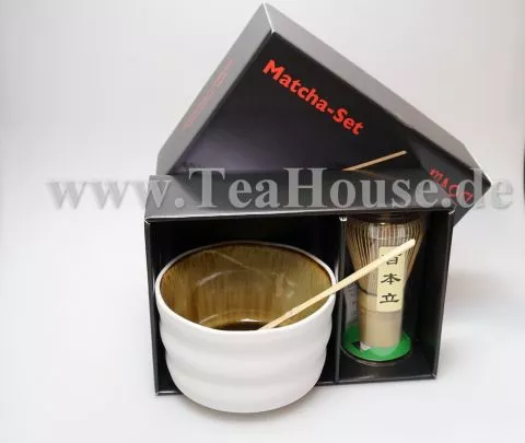 Matcha Set - wei�/braune Schale